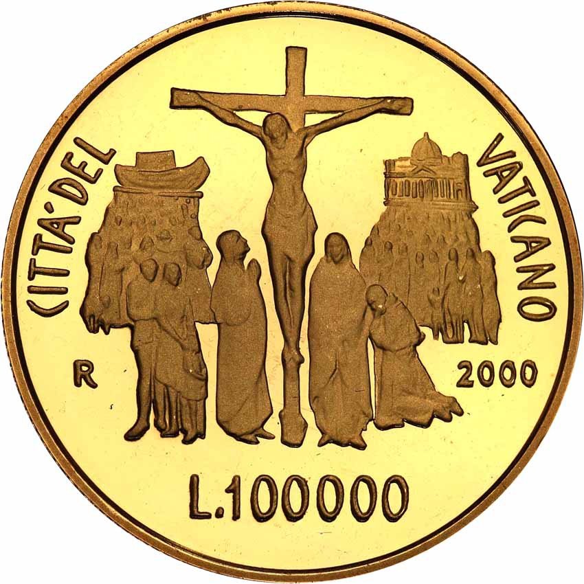 Watykan. 100.000 lirów 2000 Papież Jan Paweł II